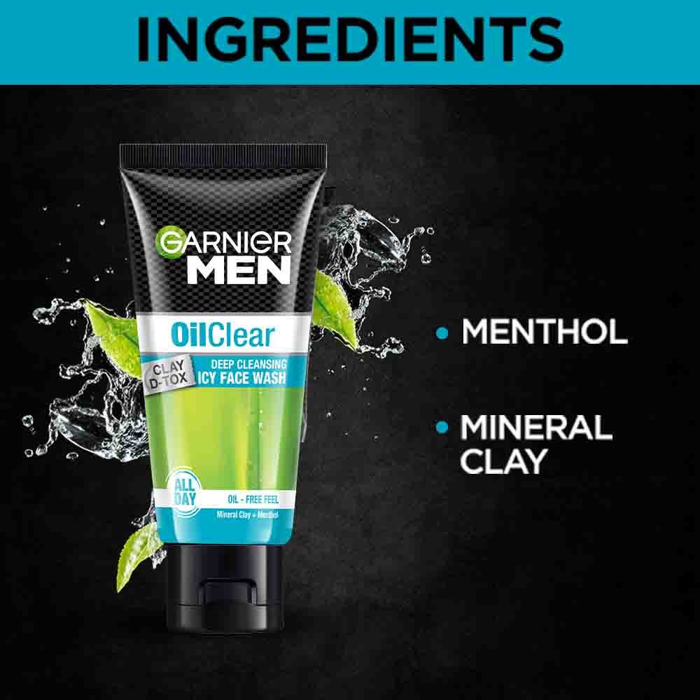 Garnier Men Oil Clear Clay D - Tox Facewash Ingredients