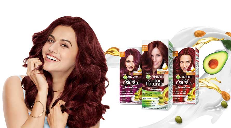 Garnier-Hair Colour-Plum hair colour and blue eyes