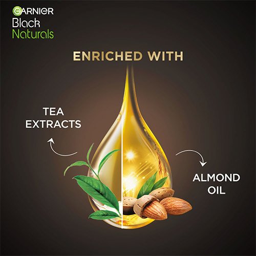 Garnier Black Naturals Hair Color - Enriched with Tea Extracts Almond Oil