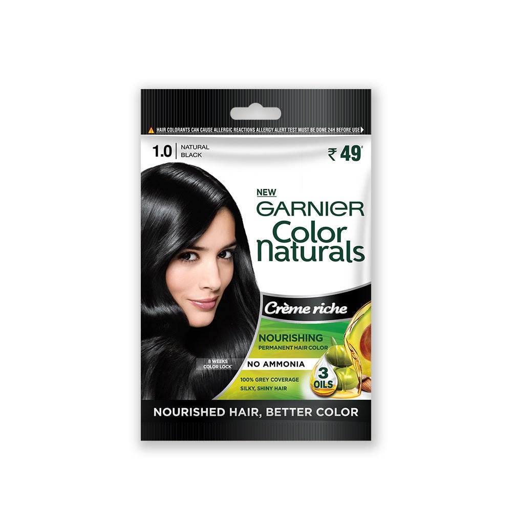 New Garnier Color Naturals Hair Color Sachet Shade 1 Natural Black