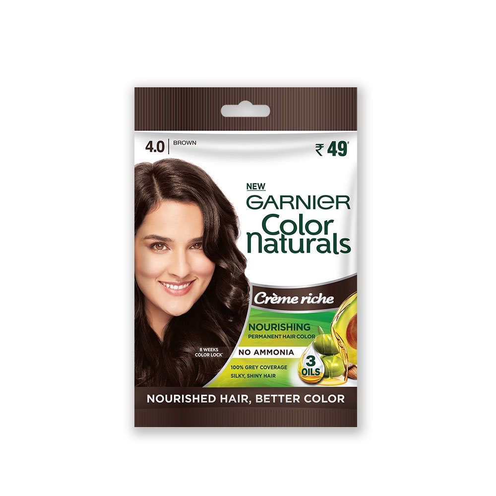 New Garnier Color Naturals Hair Color Sachet Shade 4 Brown Hair Color