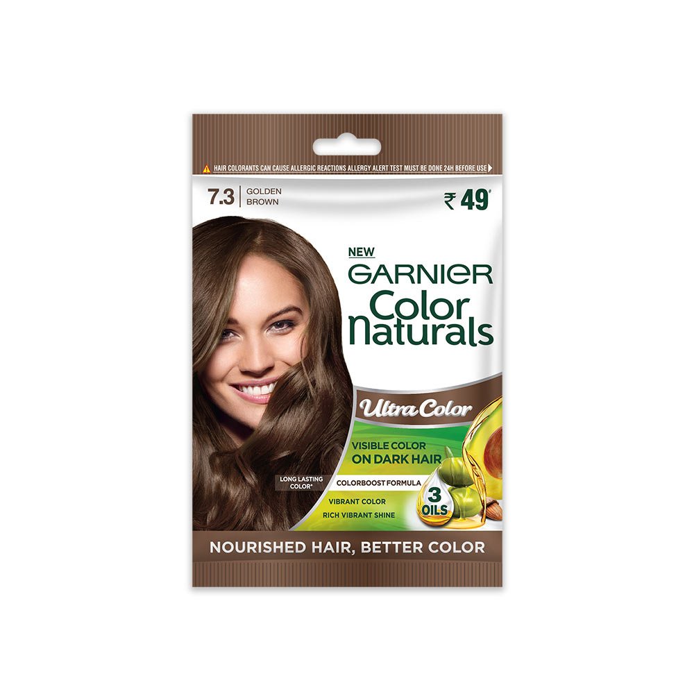New Garnier Color Naturals Hair Color Sachet Shade 7.3 Ultra Golden