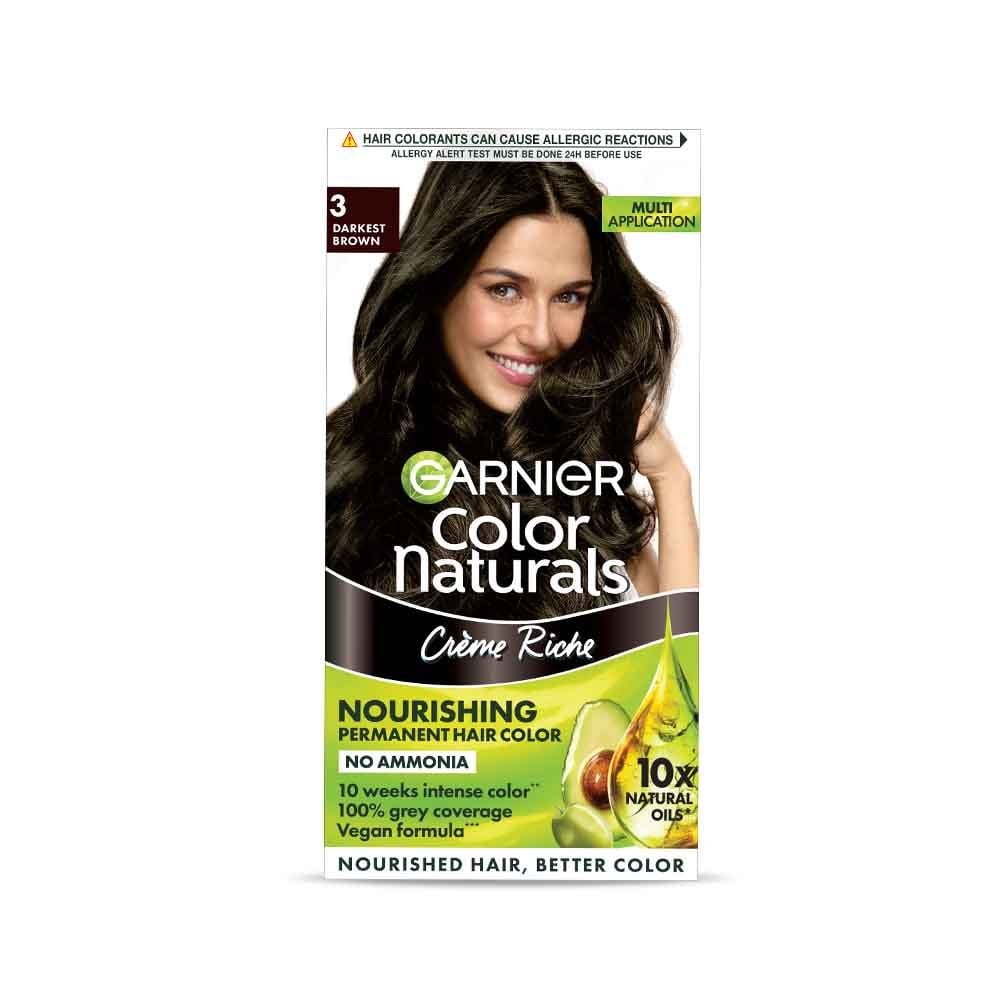 Garnier color natural shade 3 darkest brown