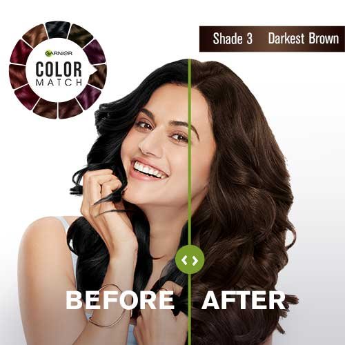 garnier shade 3 darkest brown hair color