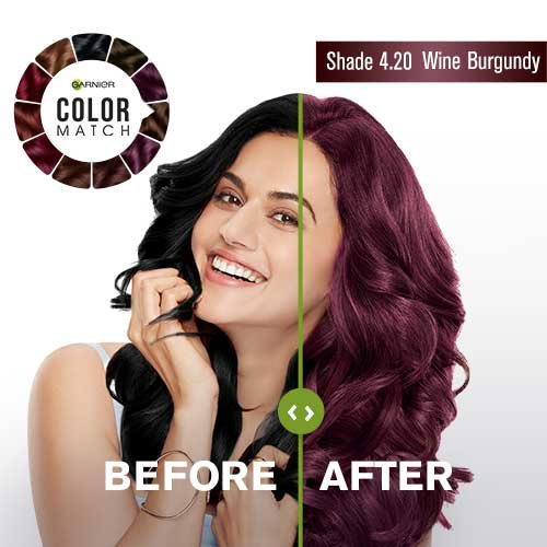 garnier shade 4.2 - wine burgundy hair color