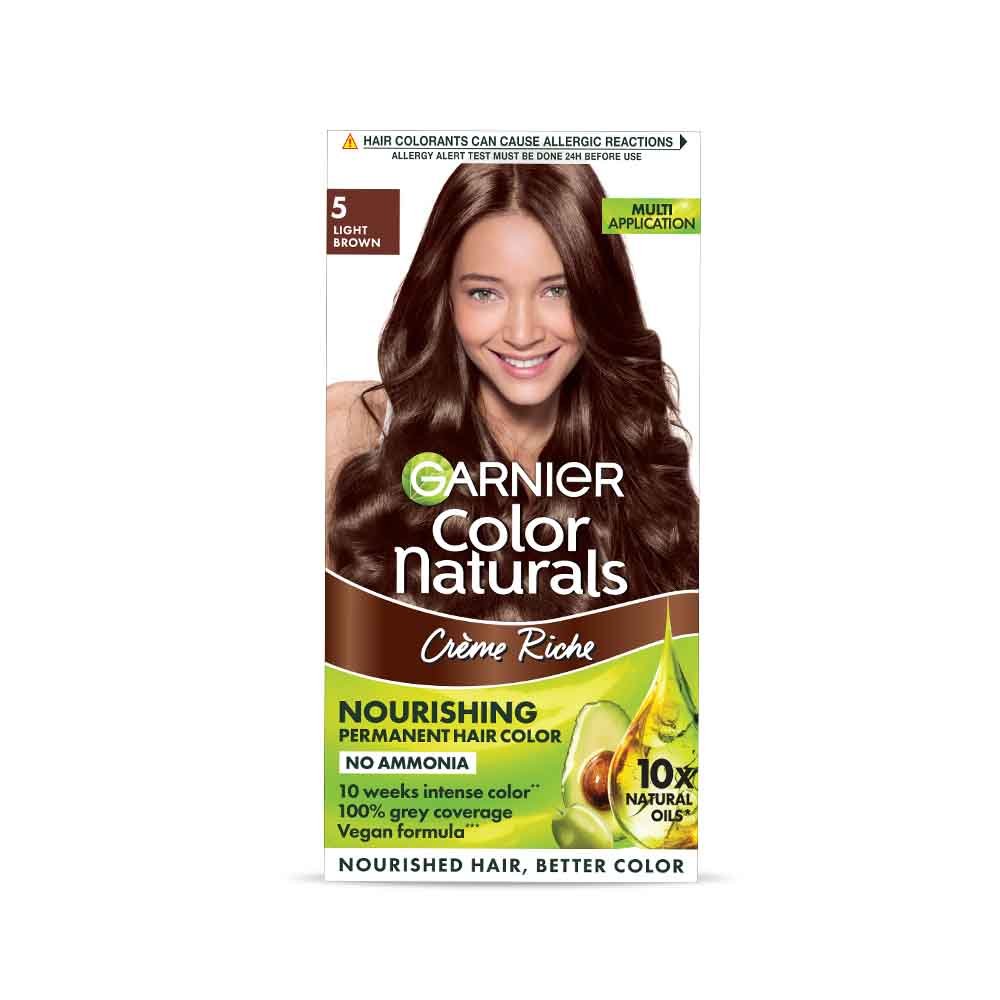 Garnier Color Naturals No Ammonia Permanent Hair Color Shade 4 - Brown  (70ml + 60g) + Garnier Fructis Strengthening Shampoo Long & Strong 175ml  (Combo Pack of 2)