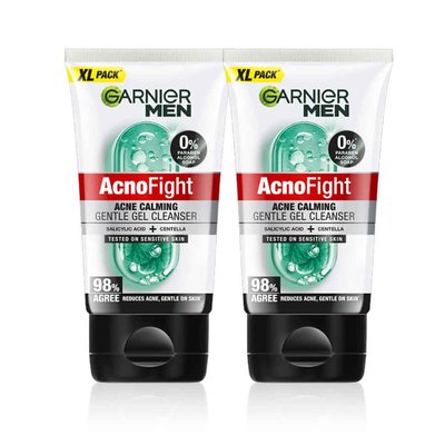 Garnier Men Acno Fight Acne Calming Gentle Gel Cleanser Pack of 2 – 150 GM