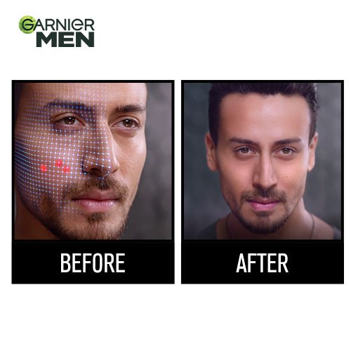 Garnier Men Acno Fight Anti Pimple Face Wash - Before After Image 