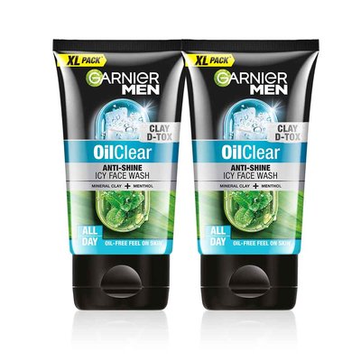 Garnier Men Oil Clear Anti Shine Icy Face Wash Pack of 2 – 150 GM