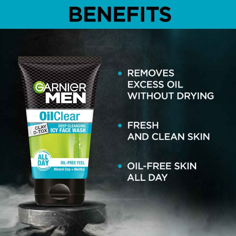 Garnier Men Oil Clear Clay D - Tox Facewash Benefits
