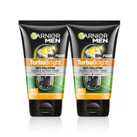 Garnier Men Turbo Bright Anti Pollution Double Action Foam Pack of 2 100 GM