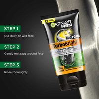 How to use Garnier Turbo Bright Anti Pollution Foam for Men