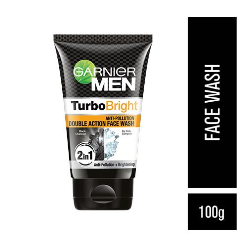 Garnier Men Turbo Bright Anti-Pollution Double Action Face Wash 100g