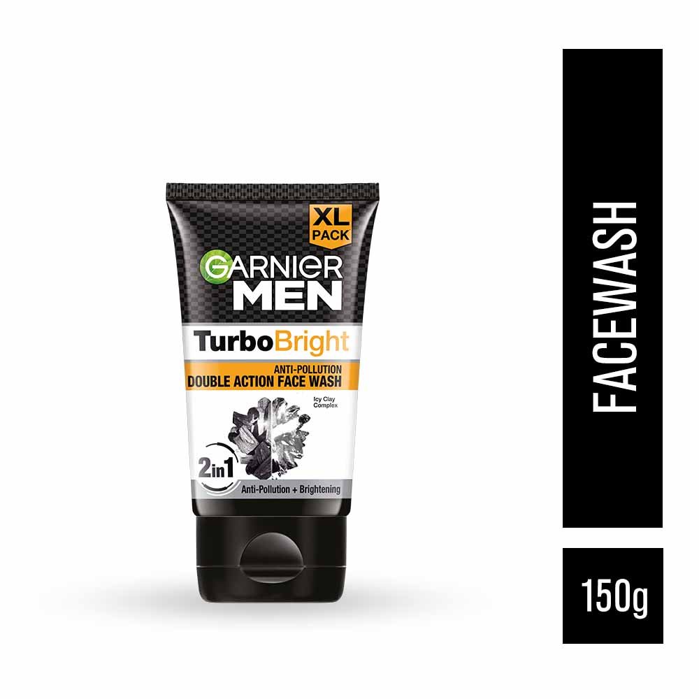 Garnier Men Turbo Bright Anti-Pollution Double Action Face Wash 150g