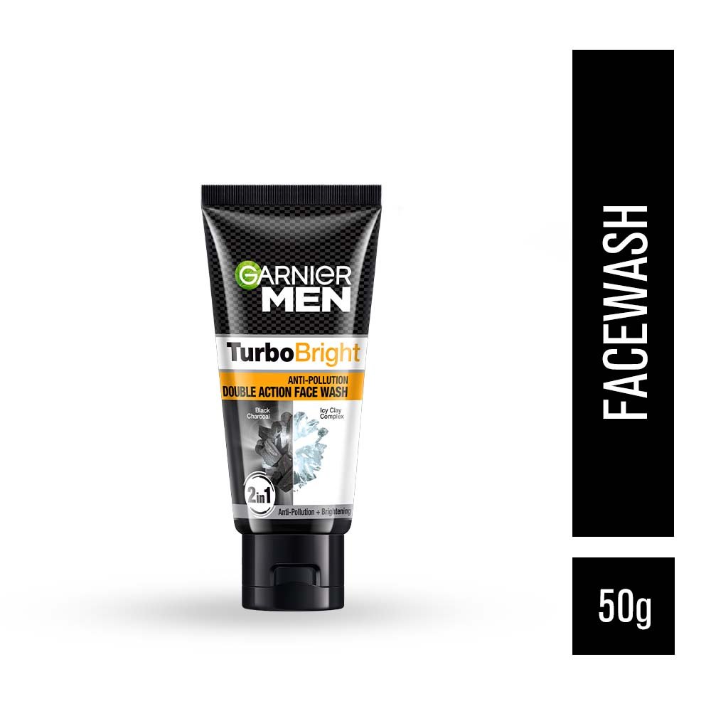 Garnier Men Turbo Bright Anti-Pollution Double Action Face Wash 50g