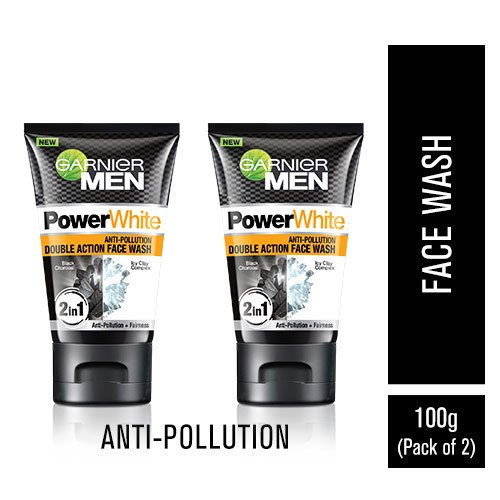 Garnier Men Power White Anti Pollution Facewash - 100g + 100g
