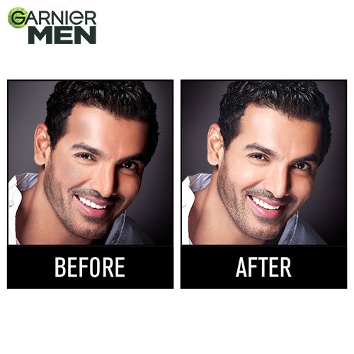 Garnier Men Turbo Bright Face Wash - Before After Image