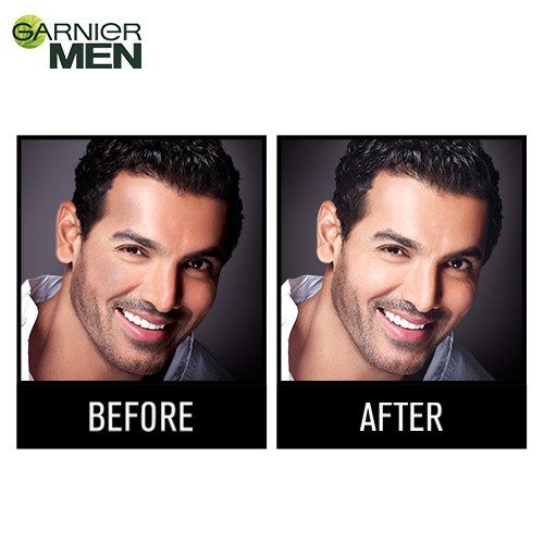 Garnier Men Power White Facewash - Before After Image