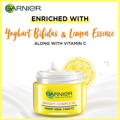 Enriched with Yogurt & Lemon Essence - Garnier Vitamin C Night Cream