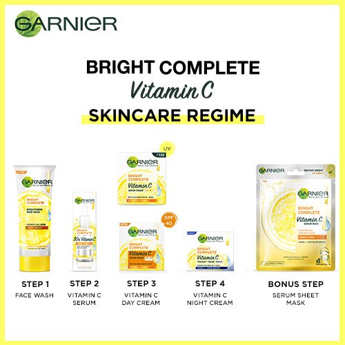 Try the Garnier Bright Complete Vitamin C Skin Care regime