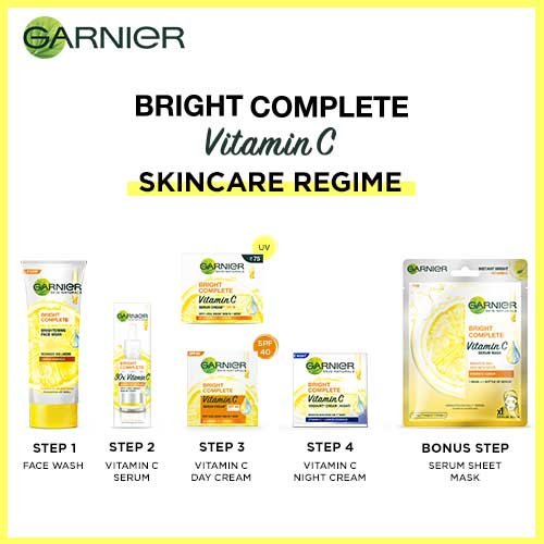 Garnier Bright Complete Vitamin C Serum Cream UV Moisturizing Face Cream