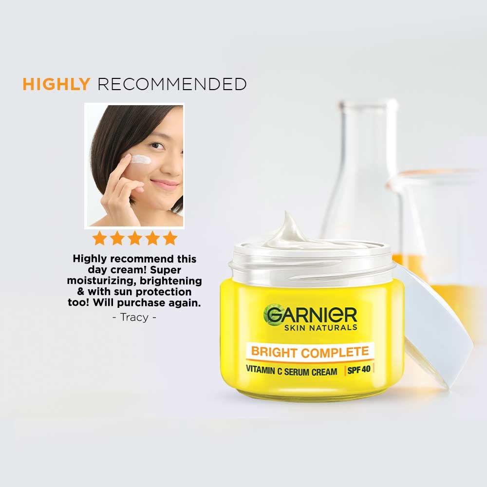 Try the Garnier Bright Complete Vitamin C Skin Care regime