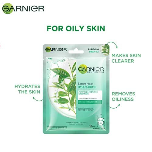 Buy Garnier Hydra Bomb Green Tea Serum Sheet Mask Garnier India