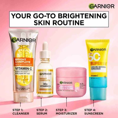 Garnier Brightening Skin Care Routine with Fresh & Plump