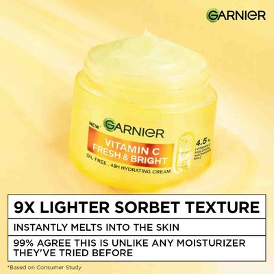 Garnier Vitamin C Fresh & Bright Moisturizing Cream with 9X Lighter Sorbet Texture