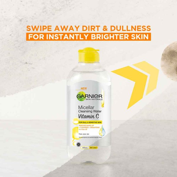 Buy Garnier Micellar Water With Vitamin C Removes Makeup + Brightens