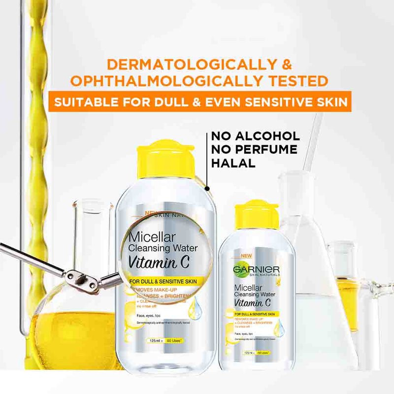 Buy Garnier Micellar Water With Vitamin C Removes Makeup + Brightens