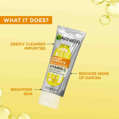 Garnier Vitamin C serum cleanser removes impurities and excess oil