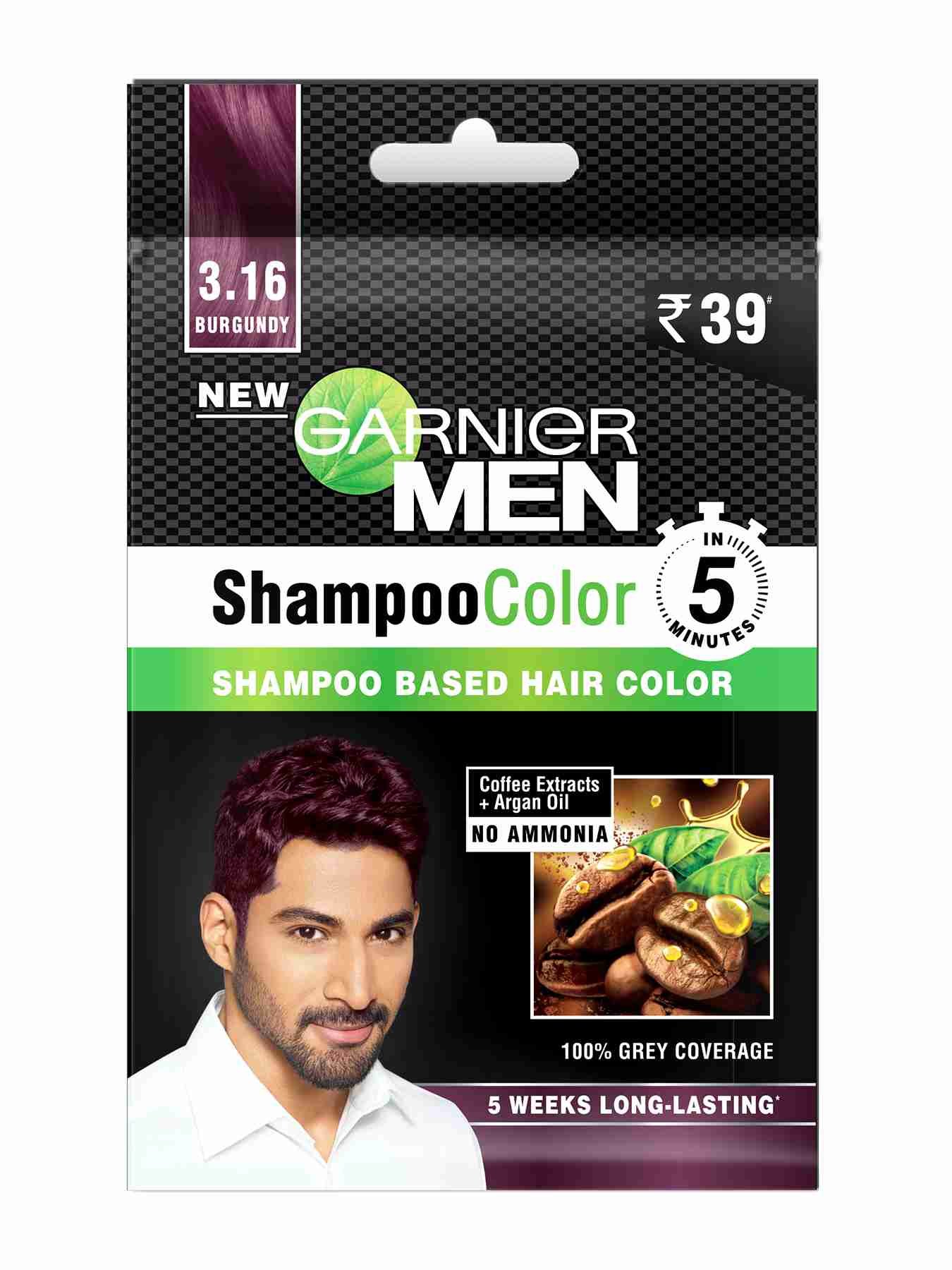 Garnier Men Shampoo Color Shade 3.16 Burgundy